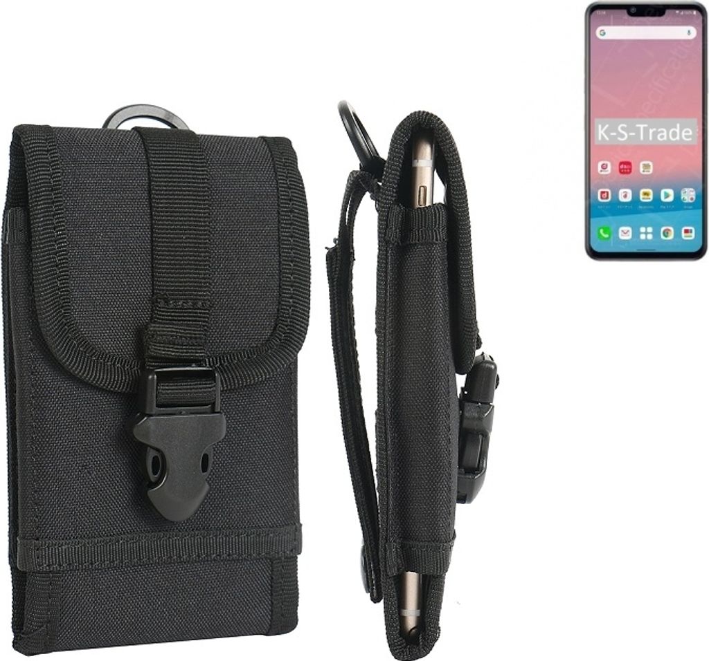 K-S-Trade Holster Handy Hülle kompatibel mit LG Electronics Style3 Holster Handytasche Gürtel Tasche Schutz Hülle Robust Outdoor schwarz