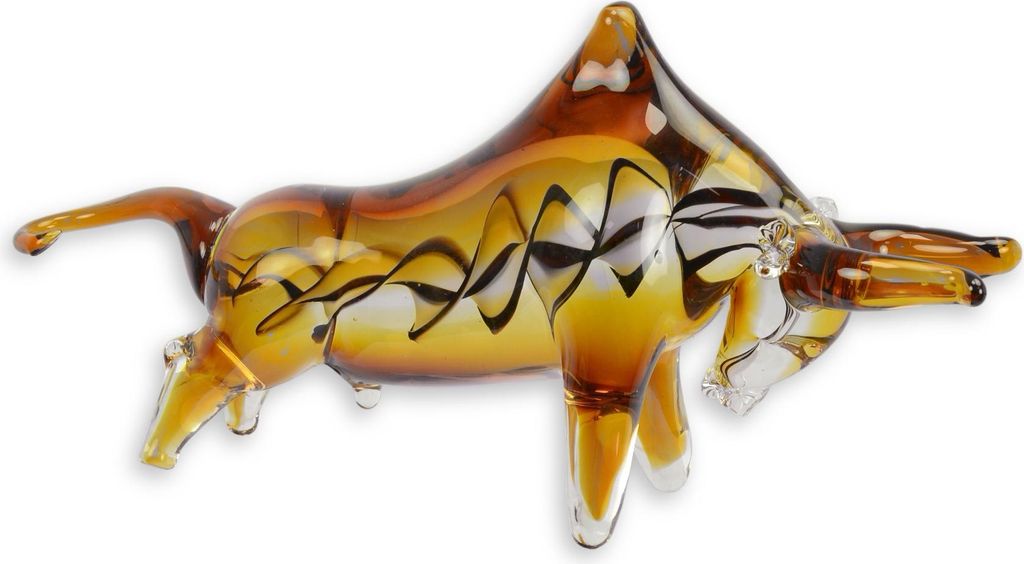 Glasfigur Stier im Murano-Stil Replikat Retro Design Dekoration