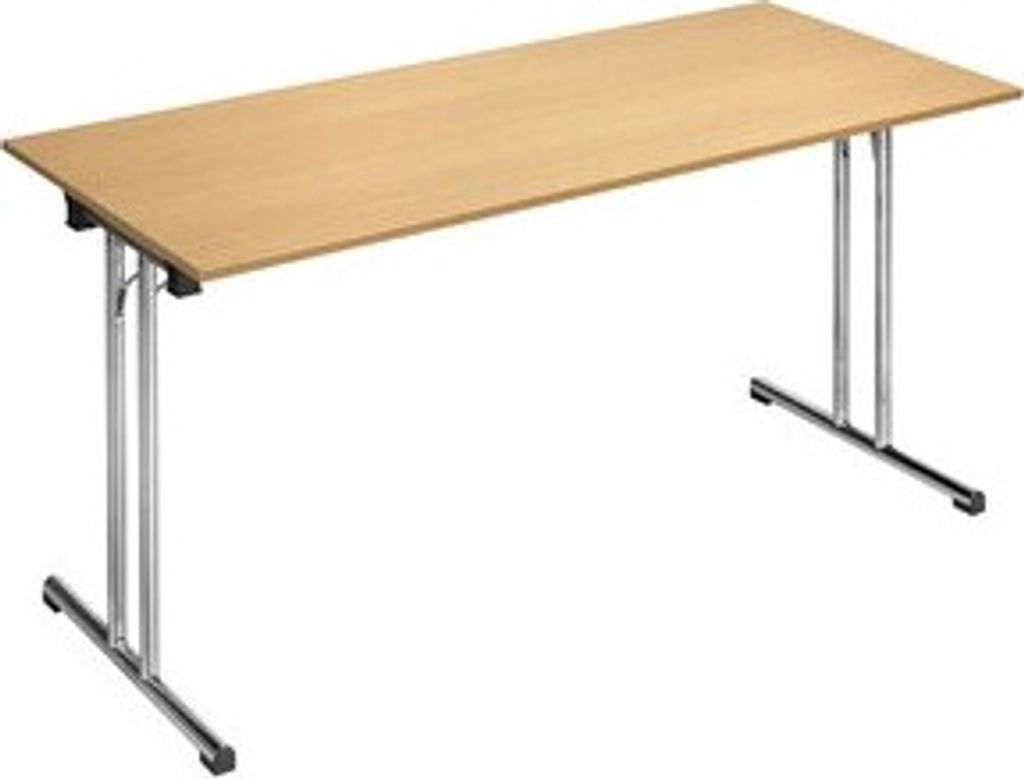 SODEMATUB Mehrzwecktisch buche rechteckig, Rundrohr chrom, 160,0 x 70,0 x 74,0 cm