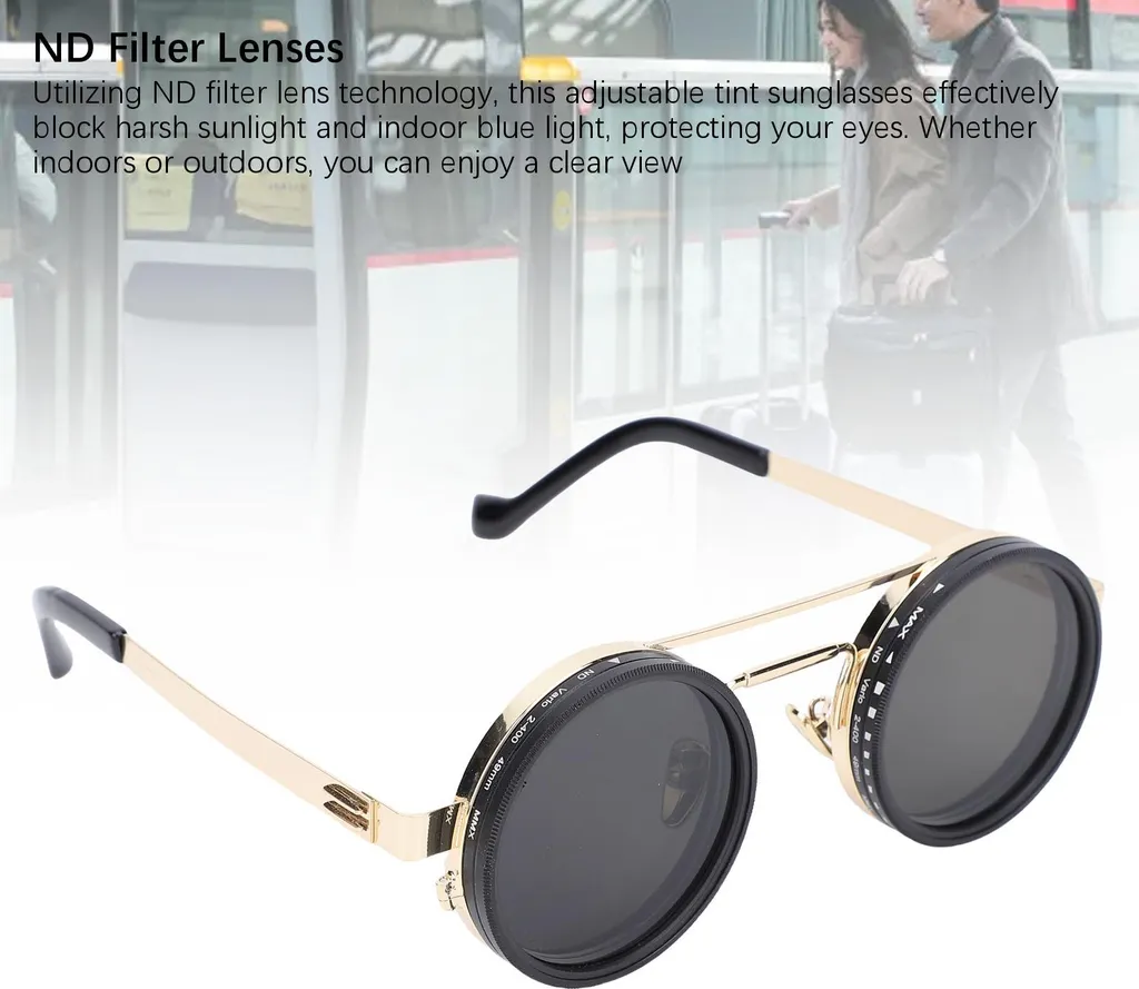 Lunettes de pêche polarisées rondes avec verres à opacité variable - 4