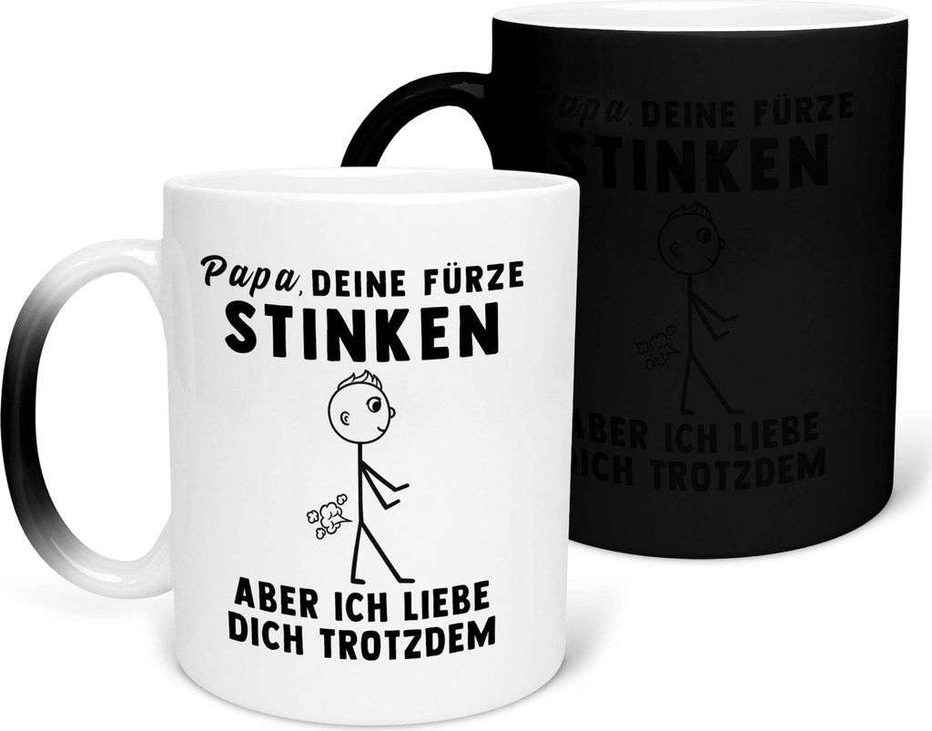22Feels Zaubertasse Papa Geschenk Vatertag Vater Deine Fürze Stinken Geburtstag Kaffeetasse Farbwechsel Männer Weihnachten Haferl Geschenkidee B...
