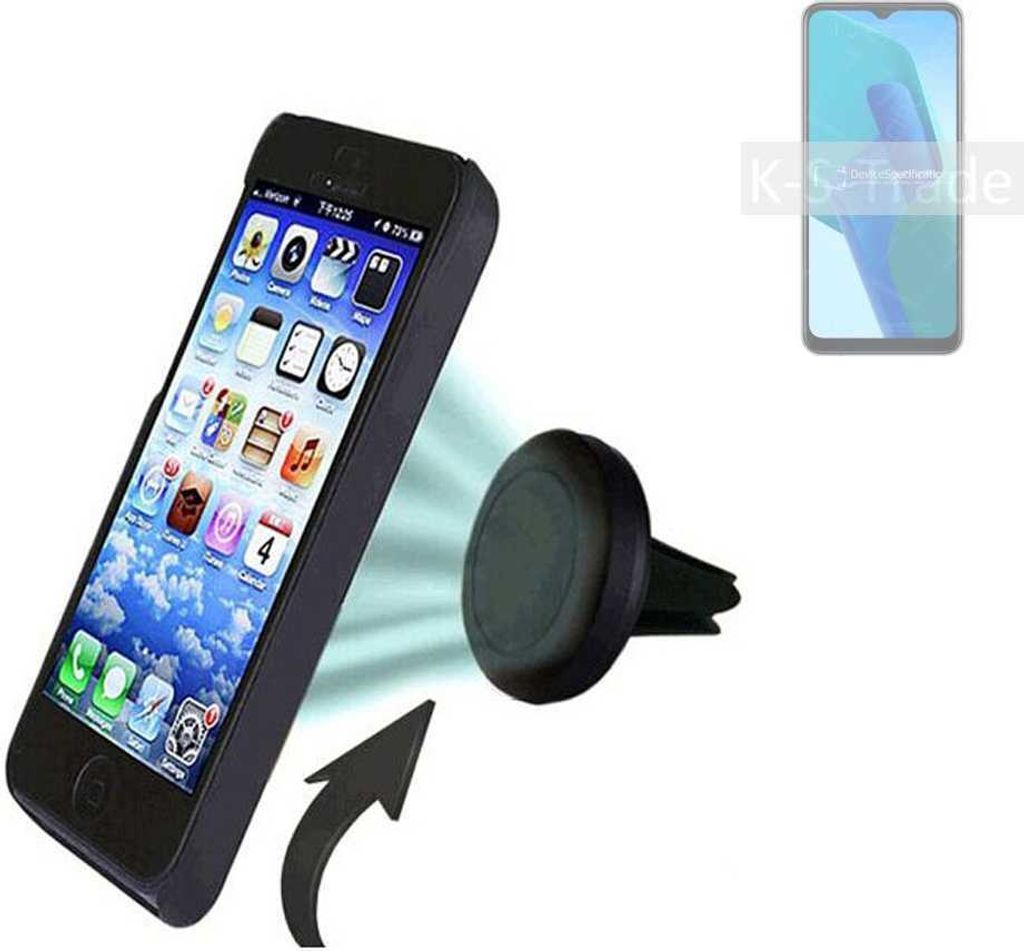 K-S-Trade Kompatibel mit Oppo A16e Auto Handy Halterung KFZ Halter Lüftungsgitterhalterung Air Vent mount Smartphone Halter