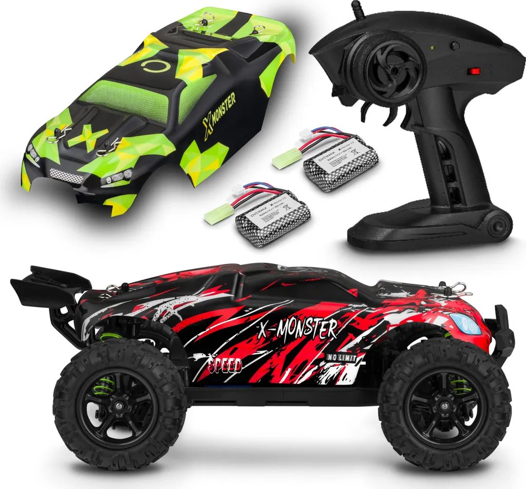Voiture RC incassable 45 km/h X-Monster 3.5 avec 2 coques de rechange - 37