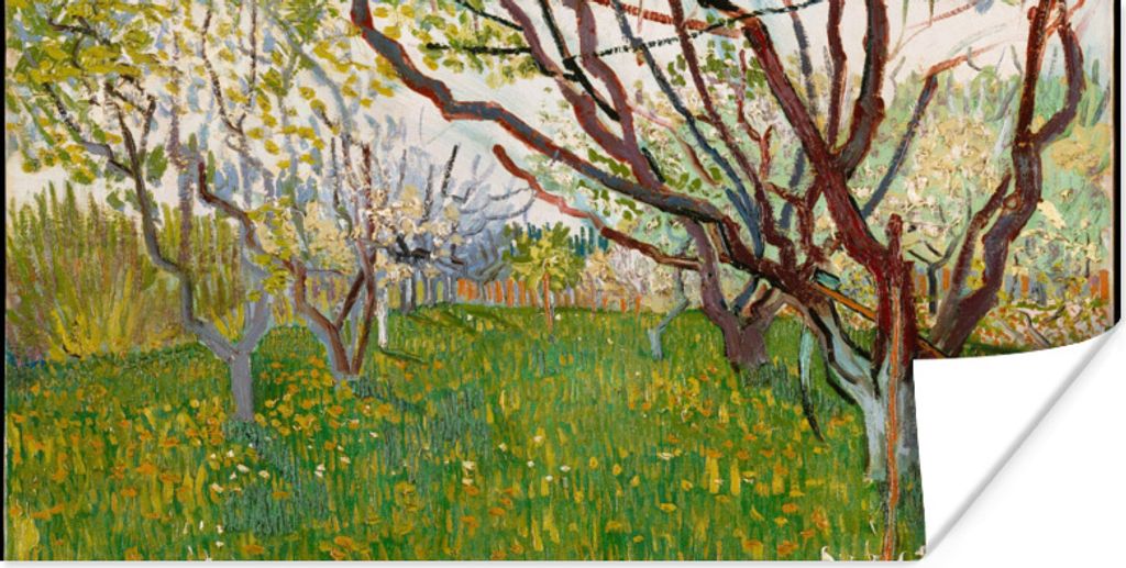 MuchoWow Poster Blühender Obstgarten - Vincent van Gogh 40x20 cm - Poster für die Wand - Poster Schlafzimmer