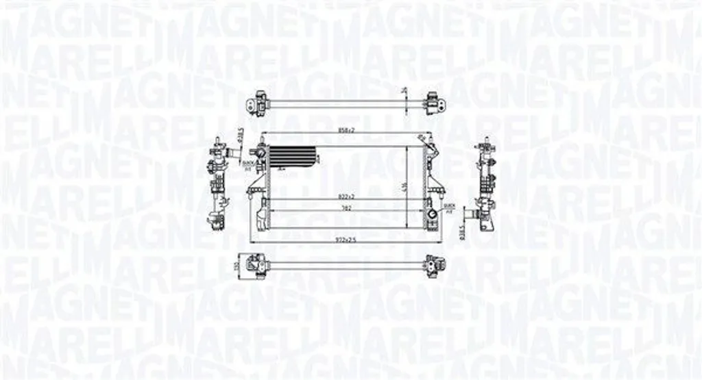 Radiateur Moteur en Aluminium Magneti Marelli 350213216700 Durable