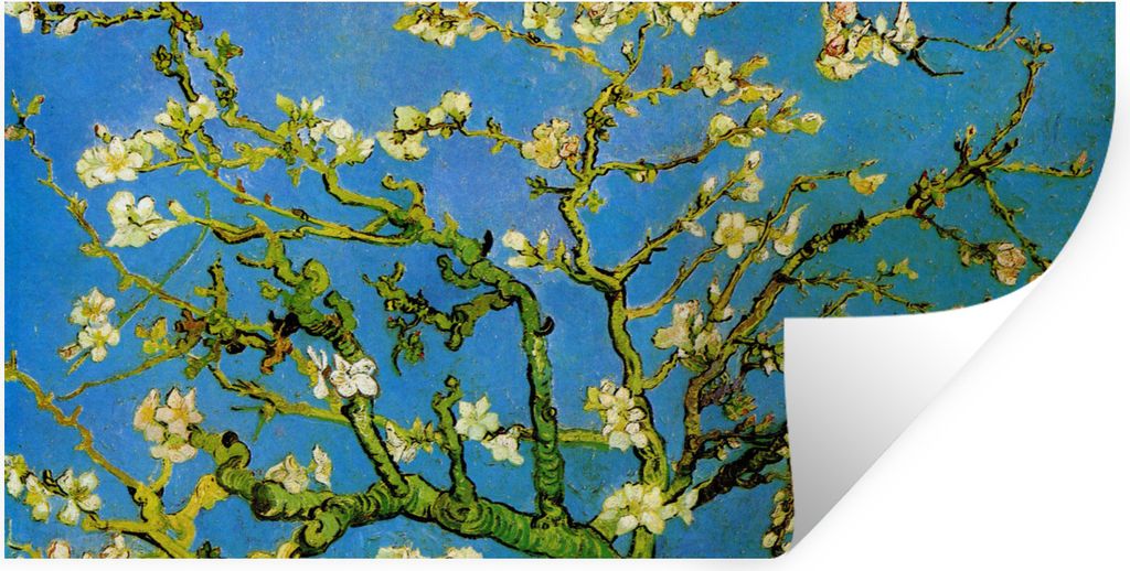 MuchoWow Wandtattoo Wandsticker Wandaufkleber Mandelblüte - Vincent van Gogh 120x60 cm Selbstklebend und Repositionierbar - Sticker - Dekorfolie
