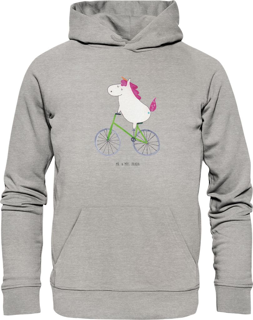 Mr. & Mrs. Panda Sweathoodie Einhorn Radfahrer Größe XS - Heather Grey - Geschenk, Kapuzenpulli, Unicorn, Hoodie, Radfahren, Sweatshirt, Kummer, ...