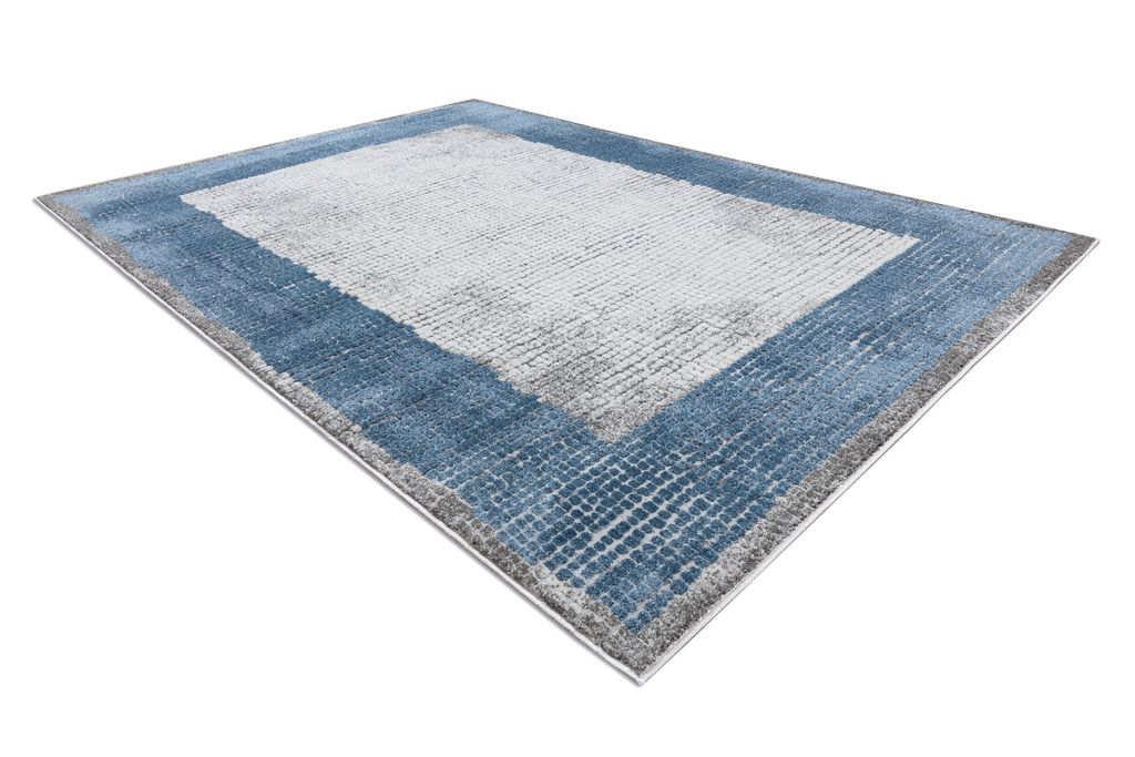 Modern NOBLE Teppich 9730 68 Rahmen vintage - Strukturell zwei Ebenen aus Vlies creme / blau beige 200x290 cm