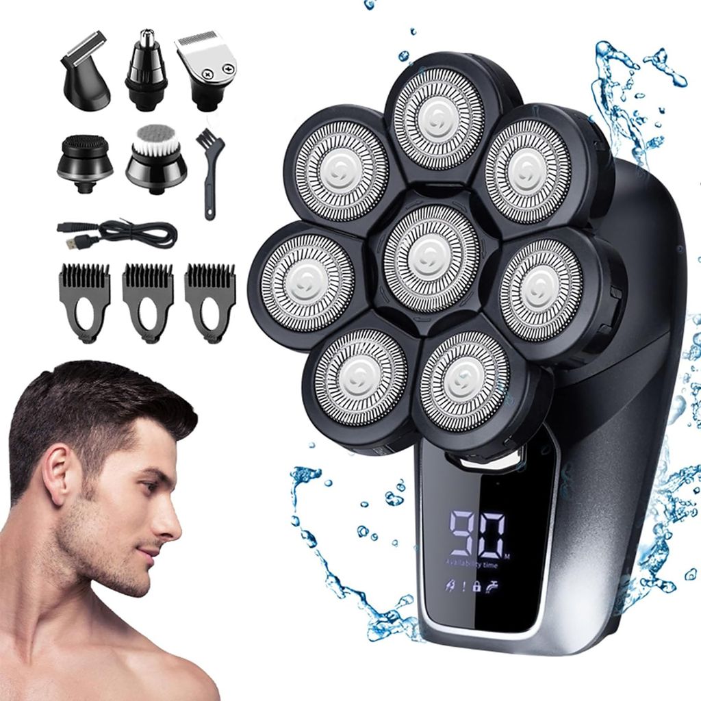 Rasoir électrique pour hommes, 6 en 1 rasoir de tête pour Image du produit 