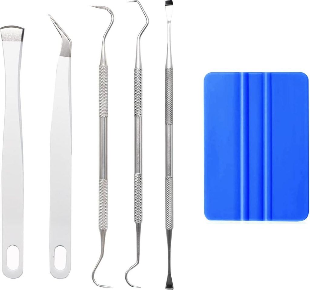 Chedin Plotter Zubehör 6 Stück DIY Bastelwerkzeug Set Vinyl Jäten Werkzeuge Edelstahl Plotter Entgitterwerkzeug für Selbstklebendes Vinyl, Silh...