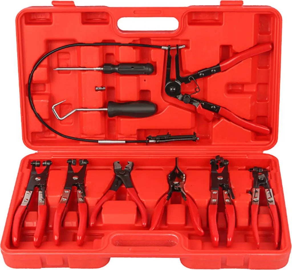 Jeu de 9 pinces flexibles pour colliers de serrage auto longue portée