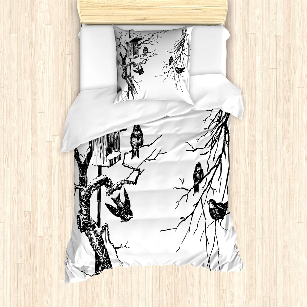 Offerta Set Copripiumino ABAKUHAUS Antiacaro 135x200 Nest of Sparrows