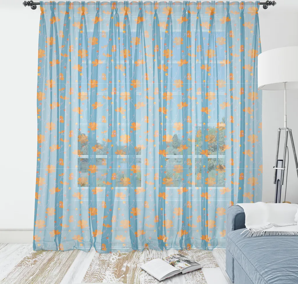 Arazzo Parete ABAKUHAUS 240x274 Raso Seta - Turchese e Arancione