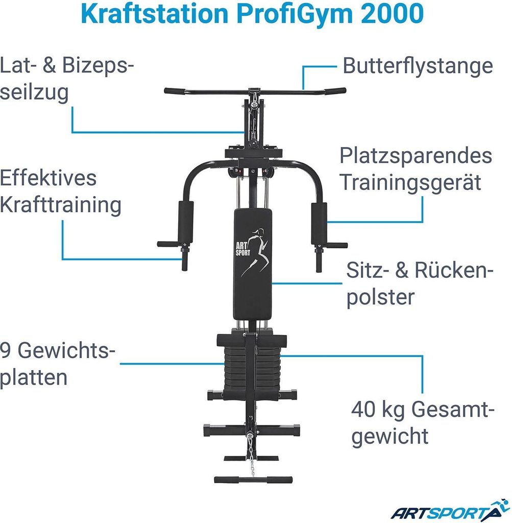 ArtSport Kraftstation ProfiGym 2000 mit Latzug- & Produktbild 3