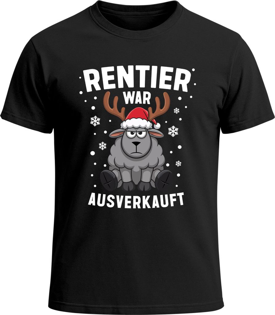 Herren T-Shirt Weihnachten Spruch Lustig Rentier war t Einhorn Schaf Ente Katze XMAS Outfit Männer Moonworks