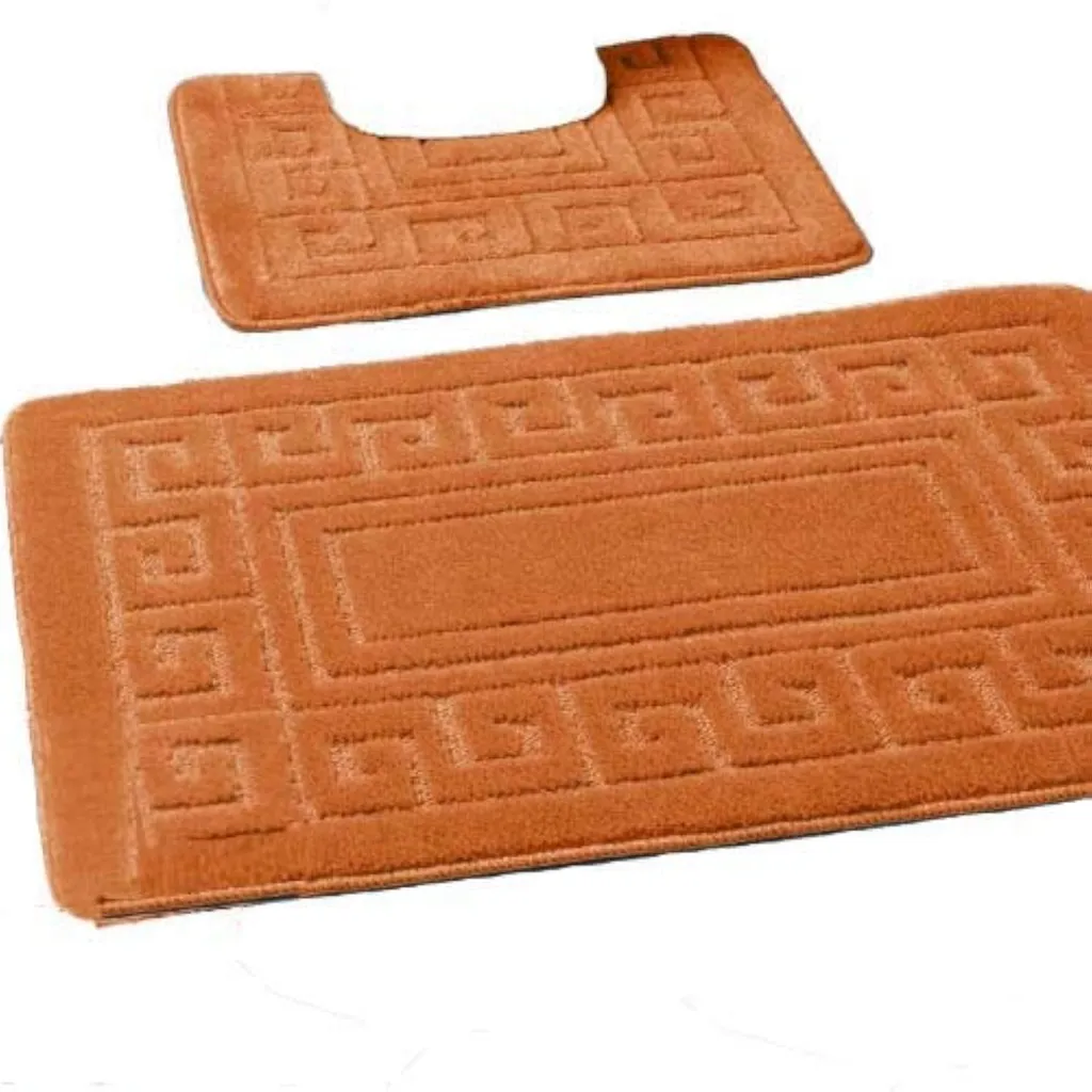 Tapis de Bain Antidérapant Style Grec : Évitez les Chutes en Lot de 2