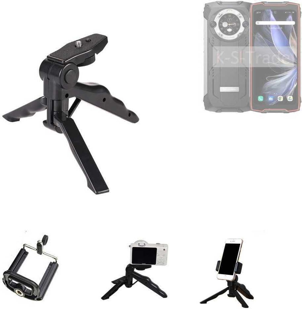 K-S-Trade Stativ Tisch-Ständer Dreibein Handy-Stativ Ständer kompatibel mit Blackview BV9300 Pro Mini-Stativ Smartphone Tripod Handy-Stativ aus