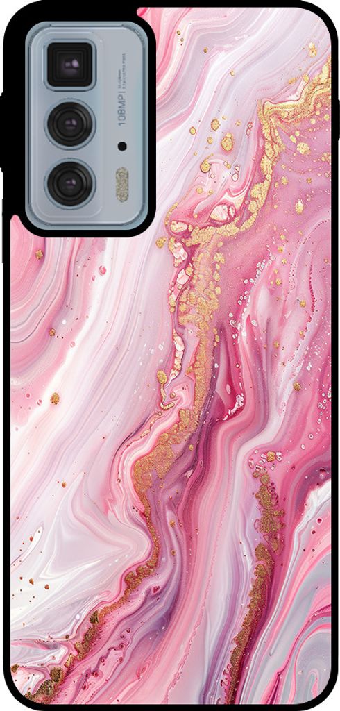 Smartphonica Phone Case Fit für Motorola Edge 20 Pro mit Marmor-Druck - TPU zurück Abdeckung Fall Marmor-Design - Pink