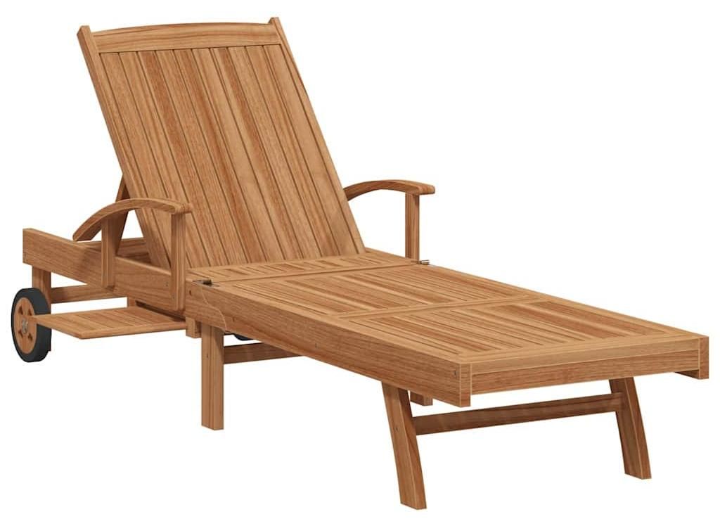 vidaXL Sonnenliege mit Kissen Braun 195 x 59 x 78,5 cm Massivholz Teak