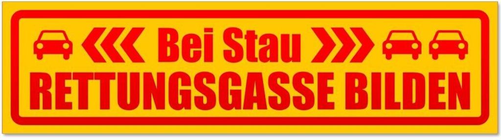 Kiwistar - Autoaufkleber - Rot - 20 x 5,3 cm - bei Stau Rettungsgasse bilden invertiert - Hinweis Aufkleber Sticker für Auto, Kfz, Fahrrad, PKW, LKW