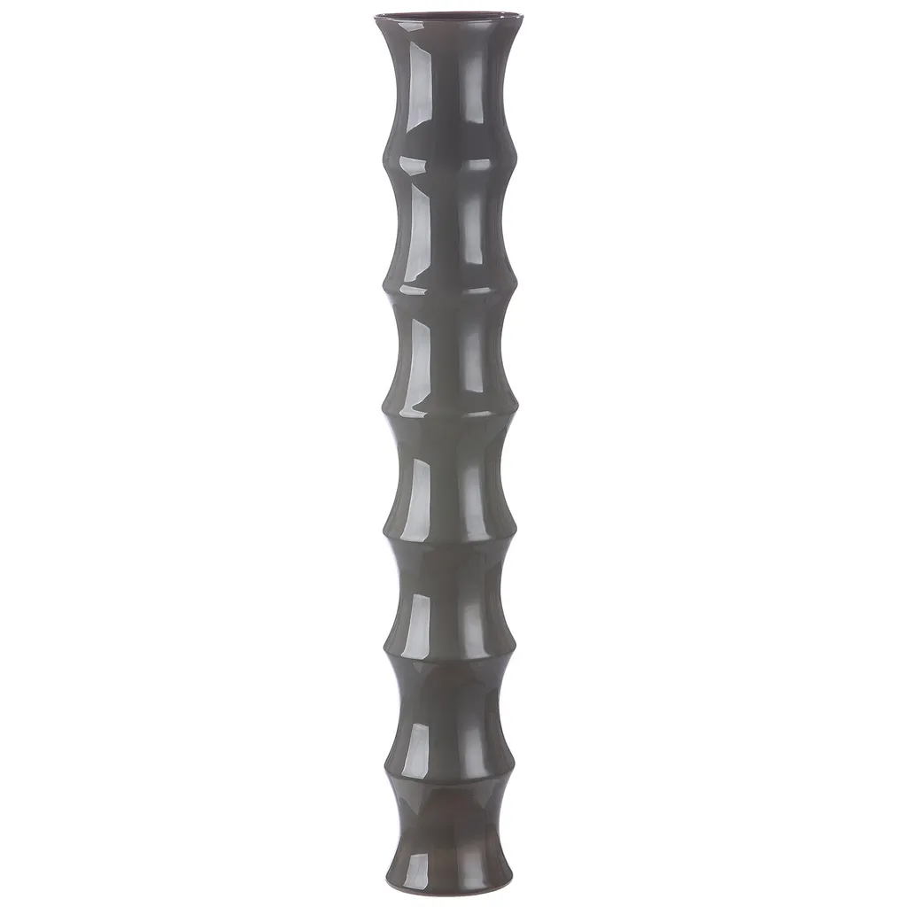 Vase de sol Gilde Bamboo 85 cm gris en verre soufflé réf 27633