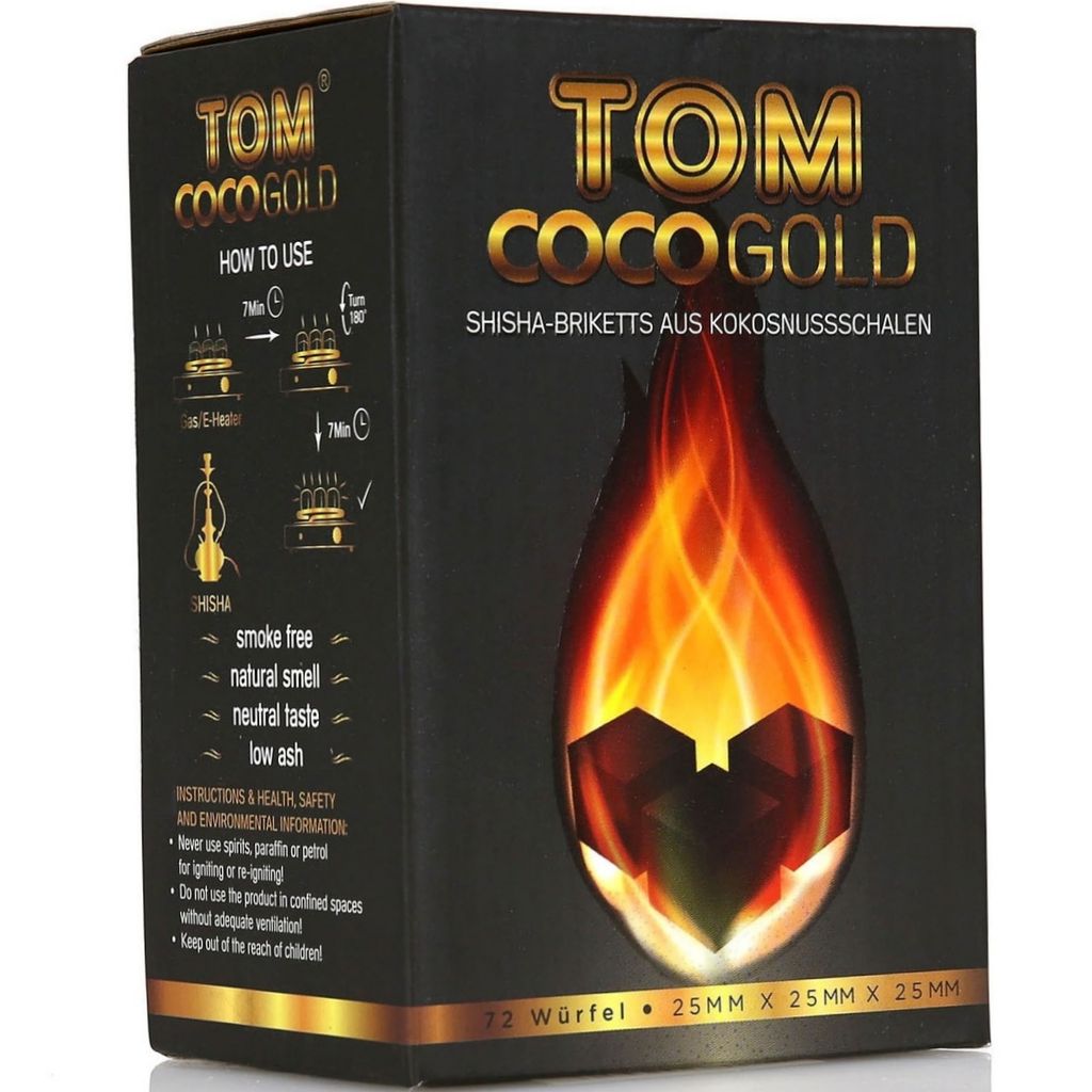 Węgiel do fajki wodnej TOM Cococha Gold z łupin orzecha Zdjęcie produktu 