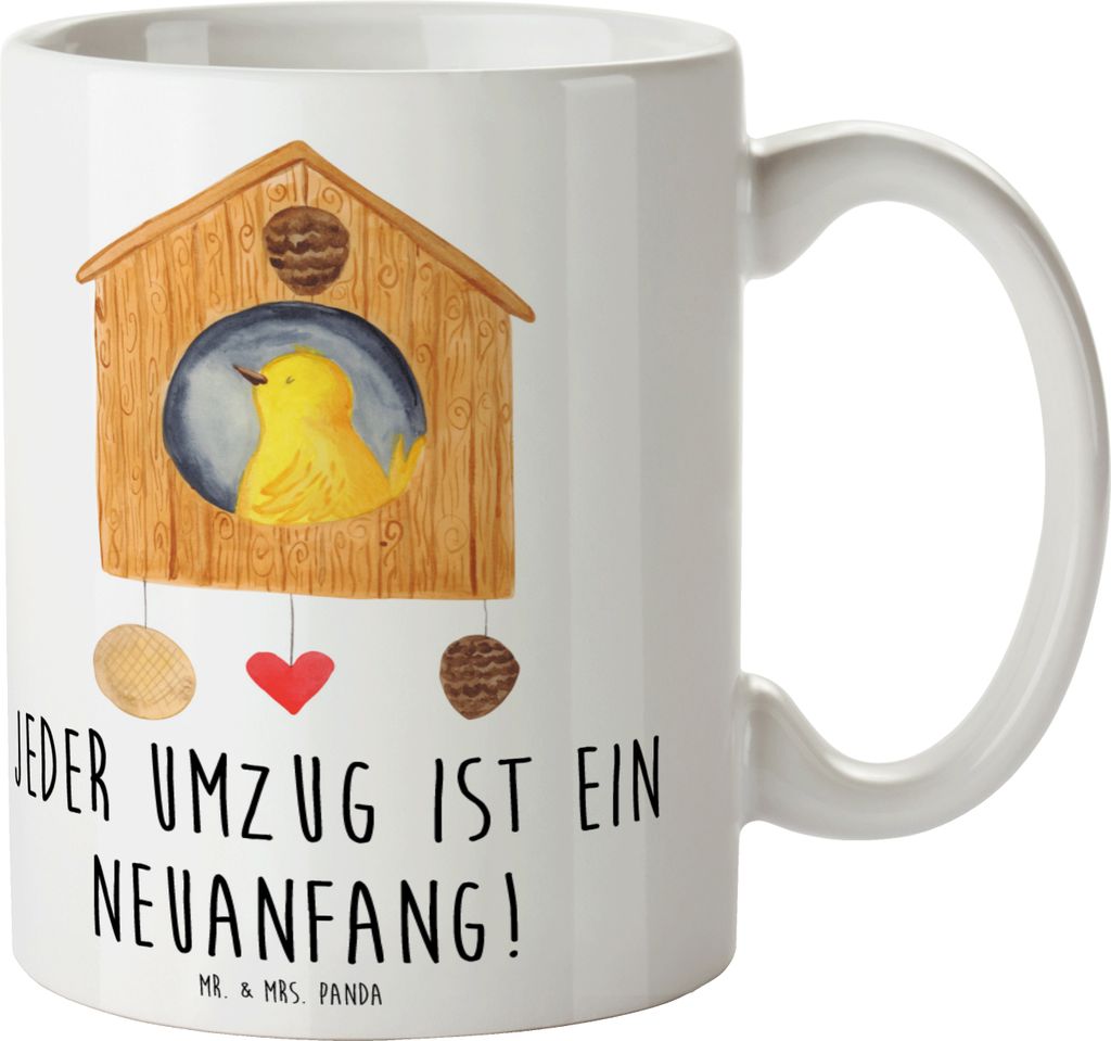 Mr. & Mrs. Panda Becher Umzug Neuanfang - Weiß - Geschenk, Produktbild 