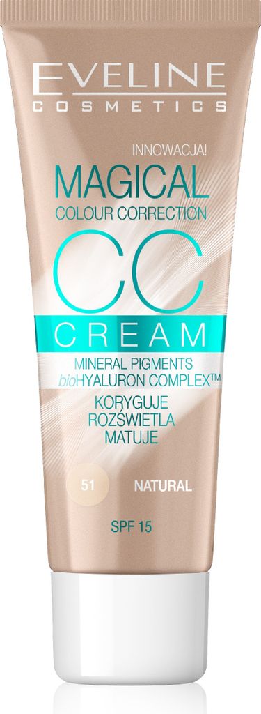 EVELINE Magische Farbkorrektur CC Creme SPF15 multifunktionale Foundation 51 Natural 30ml