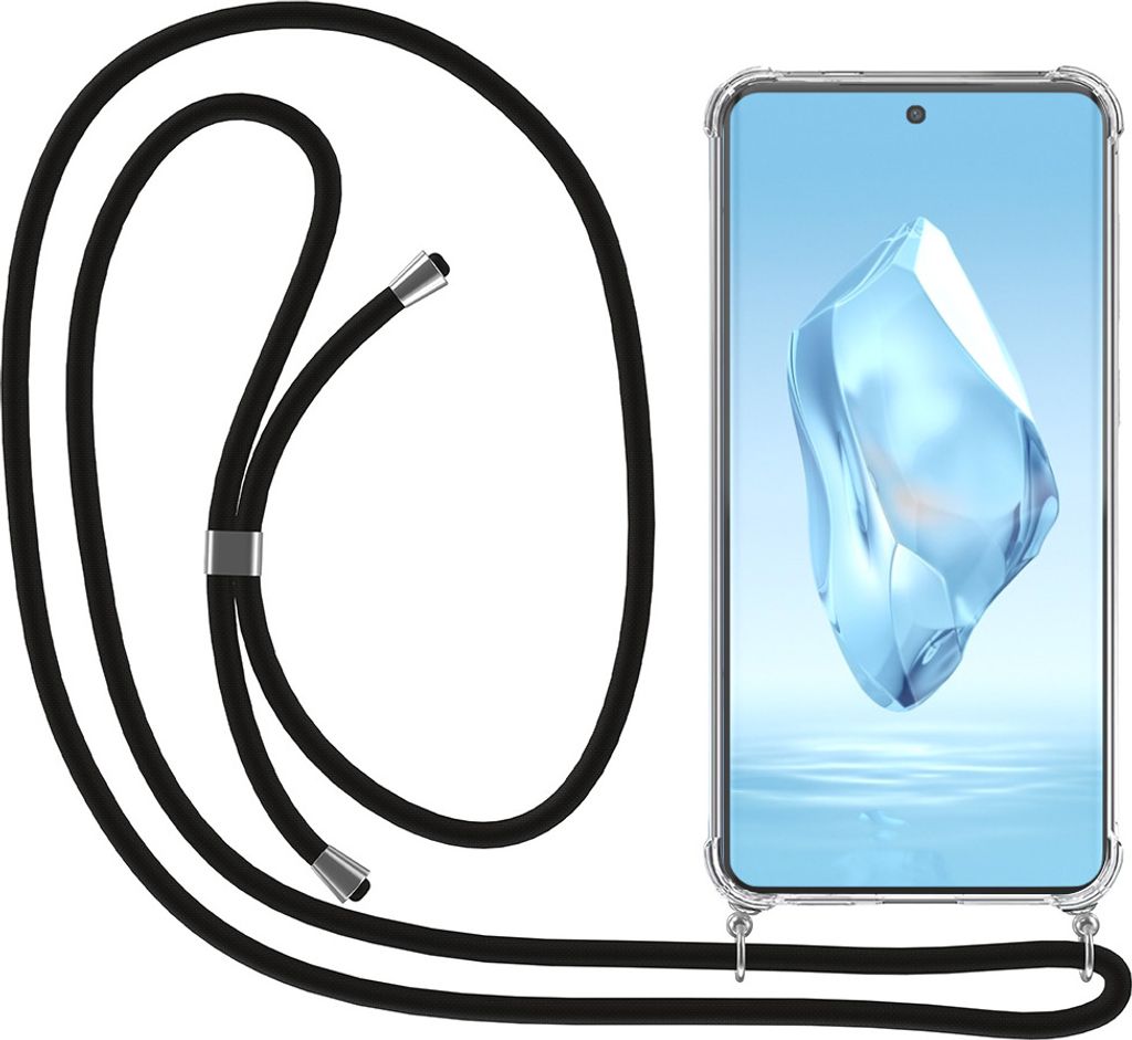 Smartphonica Telefon Fall geeignet für OnePlus 12R mit Lanyard und Bumper - Fall mit Telefonkabel - TPU Backcover Fall stoßfest mit Lanyard - Tra...