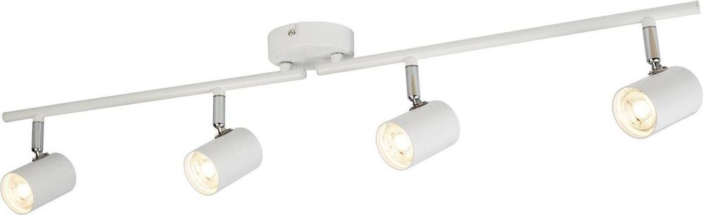 Zeitgenössische Deckenleuchte Rollo Stahl Weißes Glas Chrom Led 16,1W 3000K