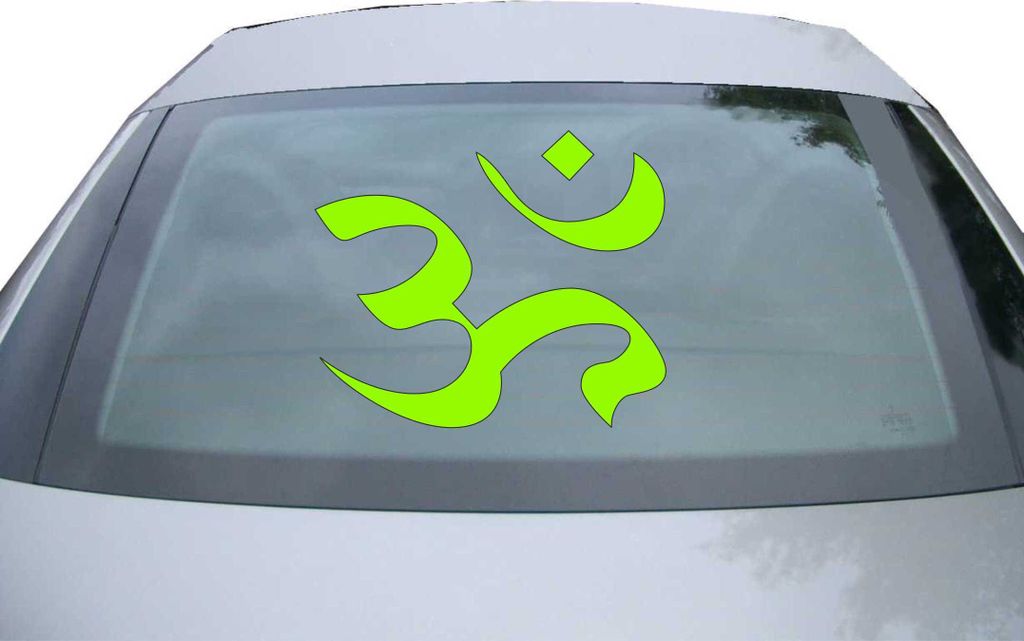 Indigos UG - Aufkleber Heckscheibe & Motorklappe DE2438 - neongrün - 600x507 mm - Om - Auto Scheiben Fenster Heckklappe Tuning Racing JDM - Die cut
