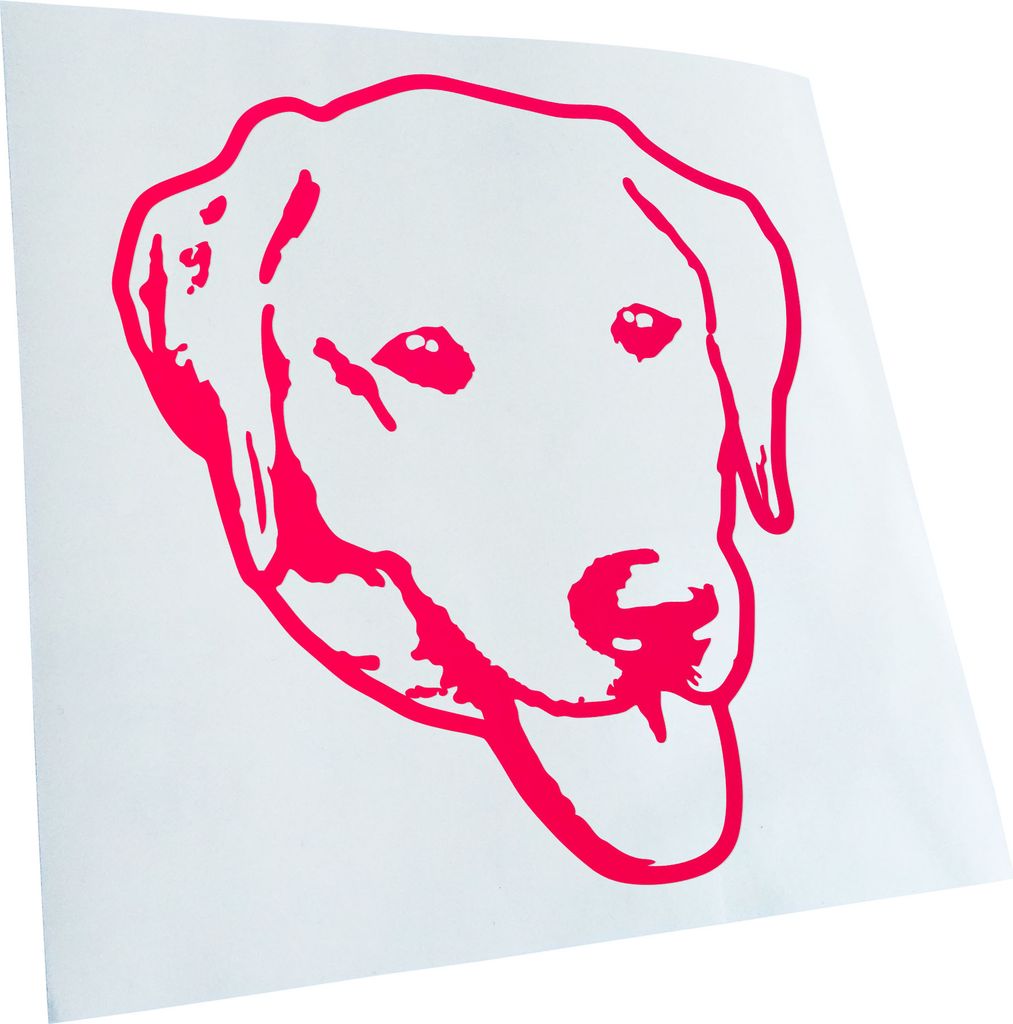 Kiwistar - Autoaufkleber - Goldador Hund - Neonpink - 60x55cm - Aufkleber für Auto, Laptop, Fahrrad, LKW, Motorrad mehrfarbig JDM Decal Racing