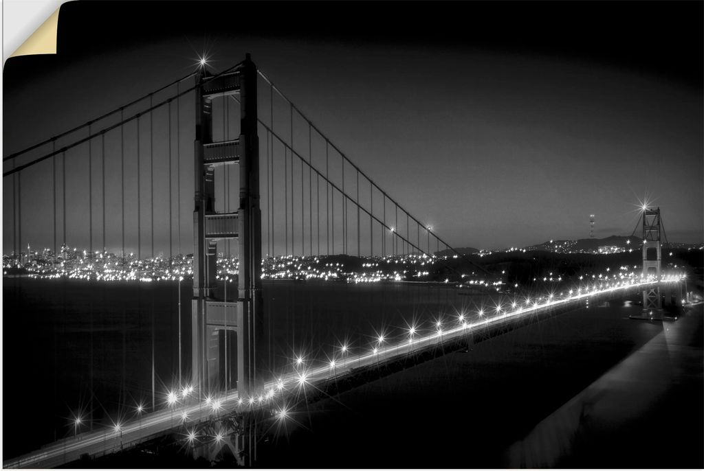 ARTland Wandbild, selbstklebend Golden Gate Bridge am Abend II Größe: 120x80 cm