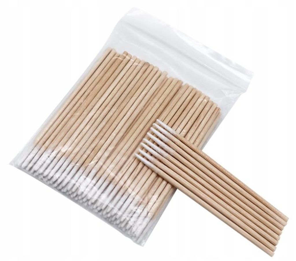 Dřevěné vatové tyčinky s vatou 100ks. Obrázek produktu 