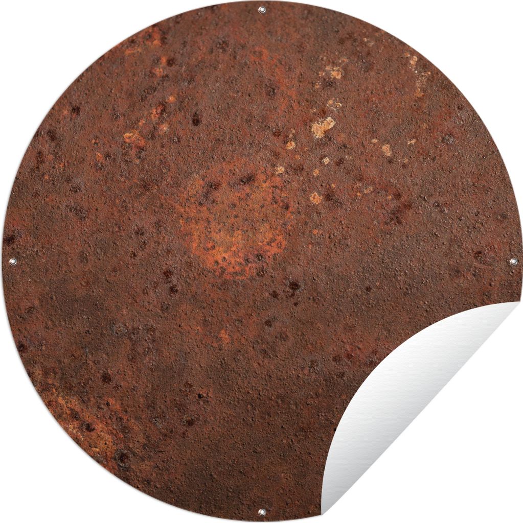 MuchoWow Gartenposter Outdoor-Poster Rund Rost - Braun - Vintage Ø 90 cm Gartendeko Rundes Poster draußen