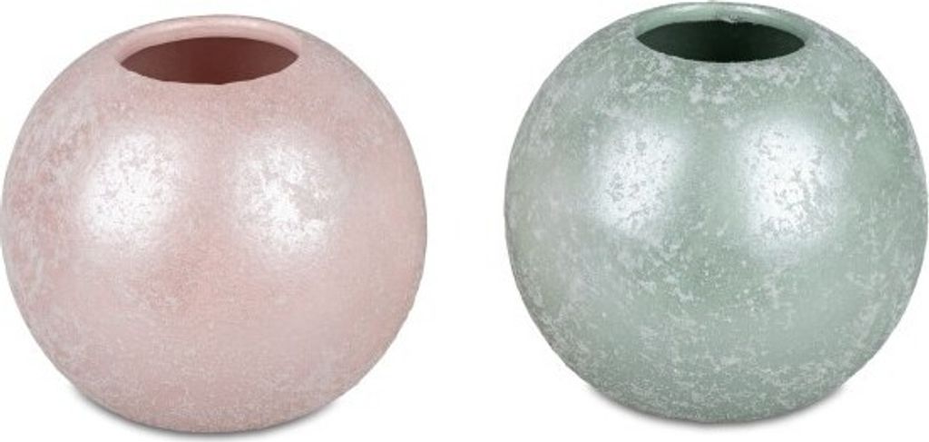 Formano 1 Stück Kugelvase Vase Springtime 15cm aus Keramik in rosa oder grün- Dekoration für ein schönes Zuhause-Farbwünsche mit Mail