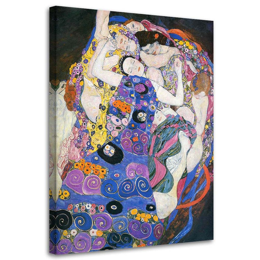 Leinwandbild jungfrauen - reproduktion von g. klimt 70x100 cm Feeby lila wandbild bereit zum aufhängen