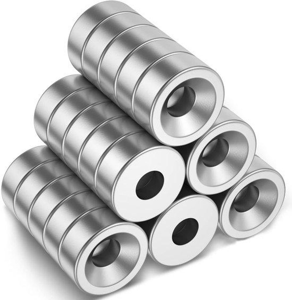 Neodymium-Magneten 30er Pack, 8x3mm, M3, schraubbar, kleine Potmagneten für Magnethalter, Küchen, Kühlschränke