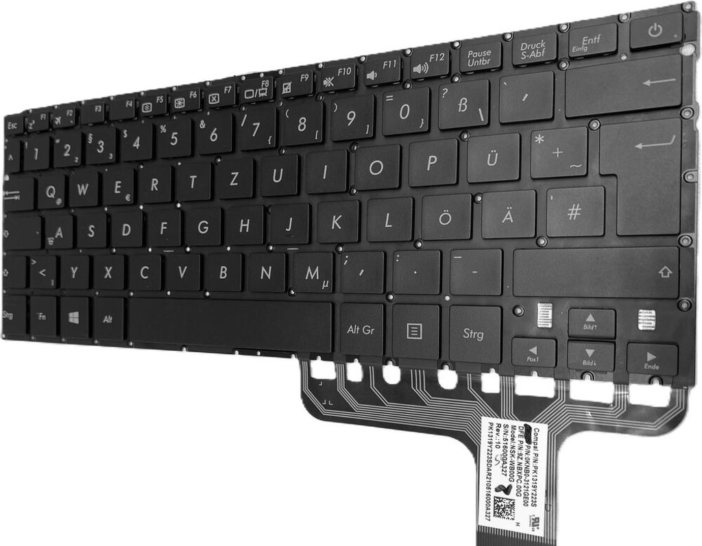 DEUTSCHE-Tastatur Keyboard Schwarz kompatibel für ASUS ZenBook UX305FA-FC014H
