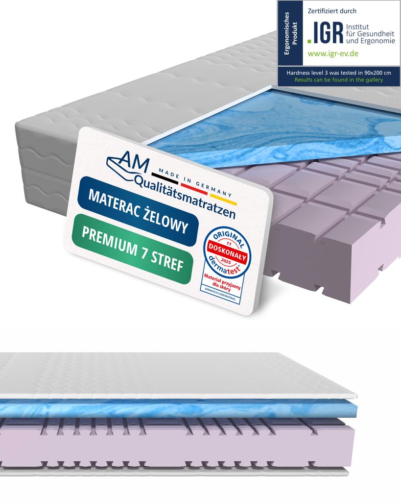 AM Qualitätsmatratzen | Materac piankowy Premium 160x200 cm Zdjęcie produktu 