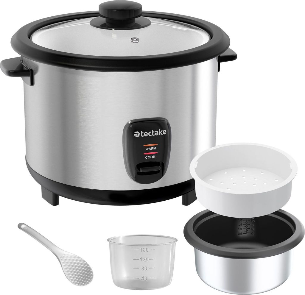 tectake Reiskocher 1,8 l, für 10 Portionen 31 x 27,5 x 25,5 cm