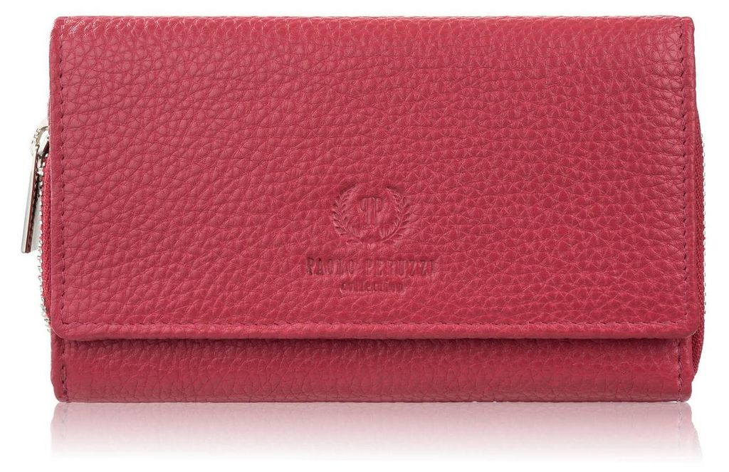 Frauen große rote Leder Brieftasche geräumig Paolo Peruzzi T-138-RD