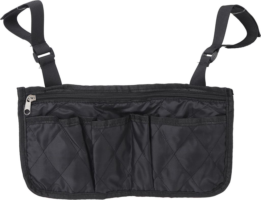 Rolstoel zijtas, armleuningaccessoire, zwarte tas voor Productafbeelding 