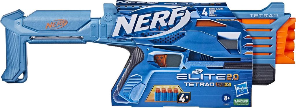Nerf Elite 2.0 Tetrad Blaster + 4 Darts