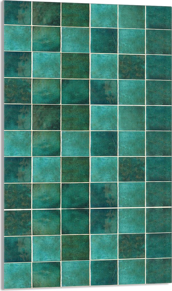 Herdabdeckplatte 30x52 Glaskeramikkochfeld Abdeckung Spritzschutz Glasplatte Deko Schneidebrett, Türkis Fliesen