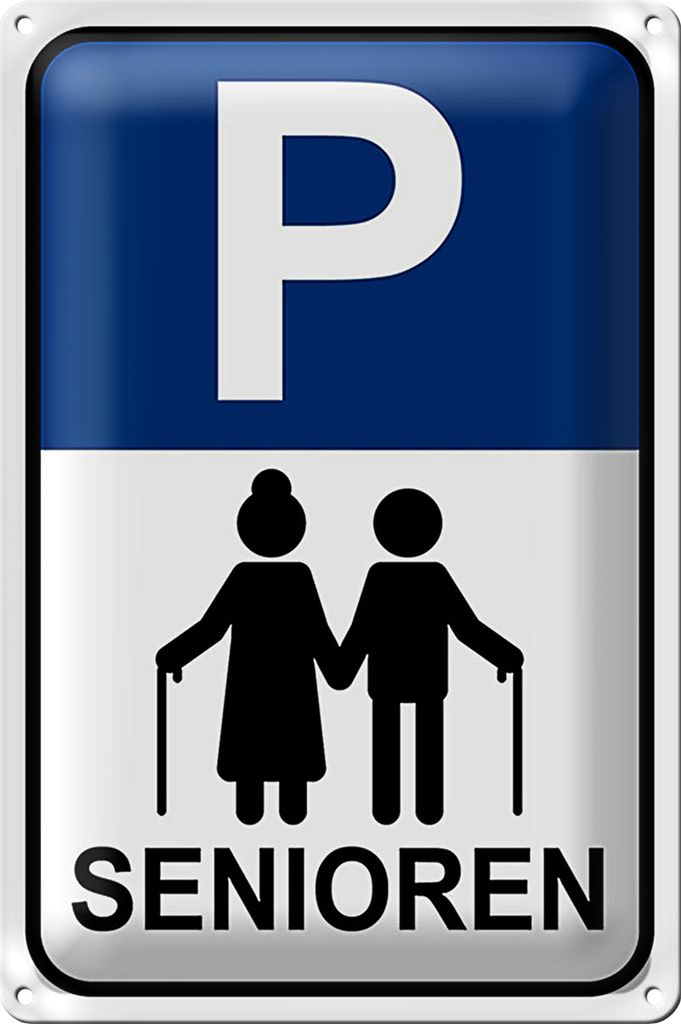 Blechschild Parken 40x30cm Parkplatz Senioren
