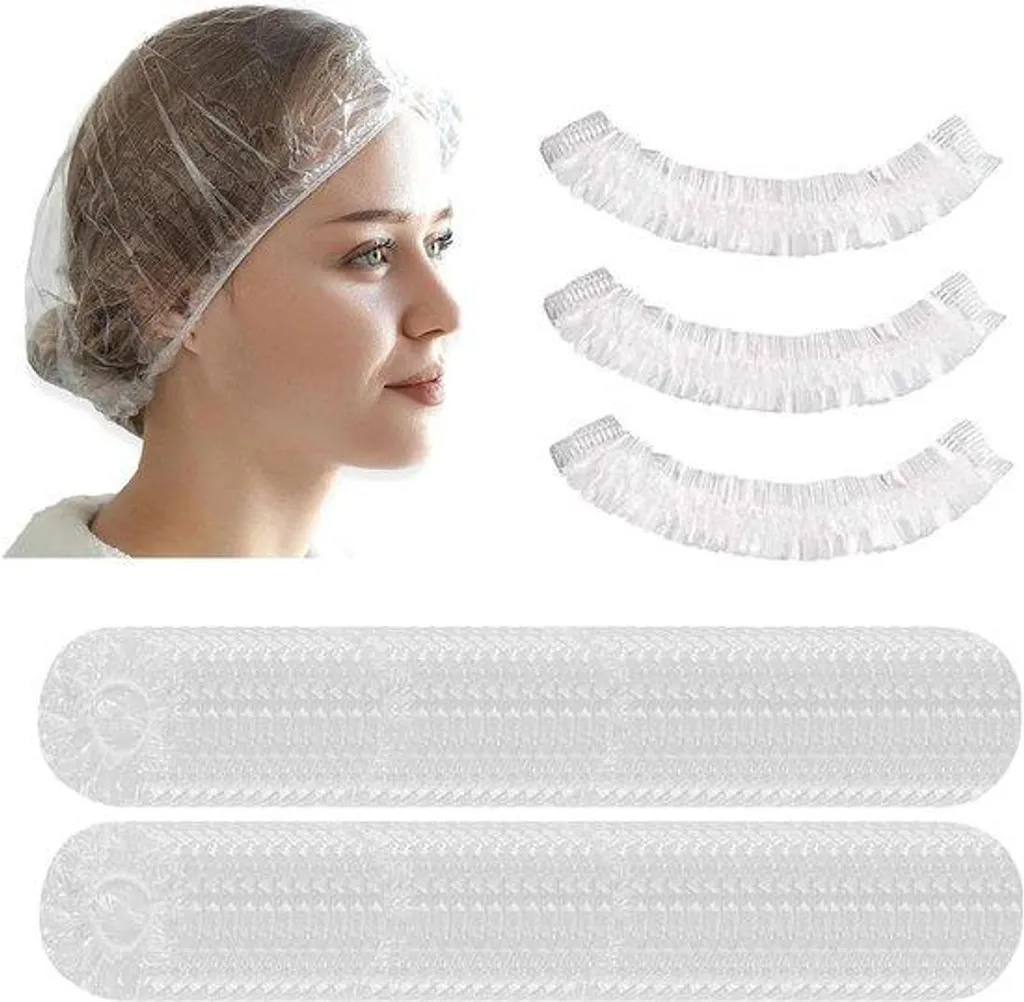 Bonnet de Bain Jetable en Plastique Résistant avec Élastique Confort