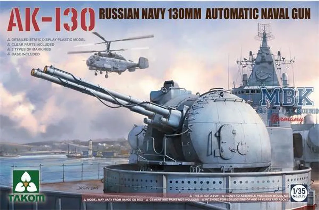 Maquette Tourelle AK-130 Takom 2129 - Canon Naval Russe Automatique 1/35