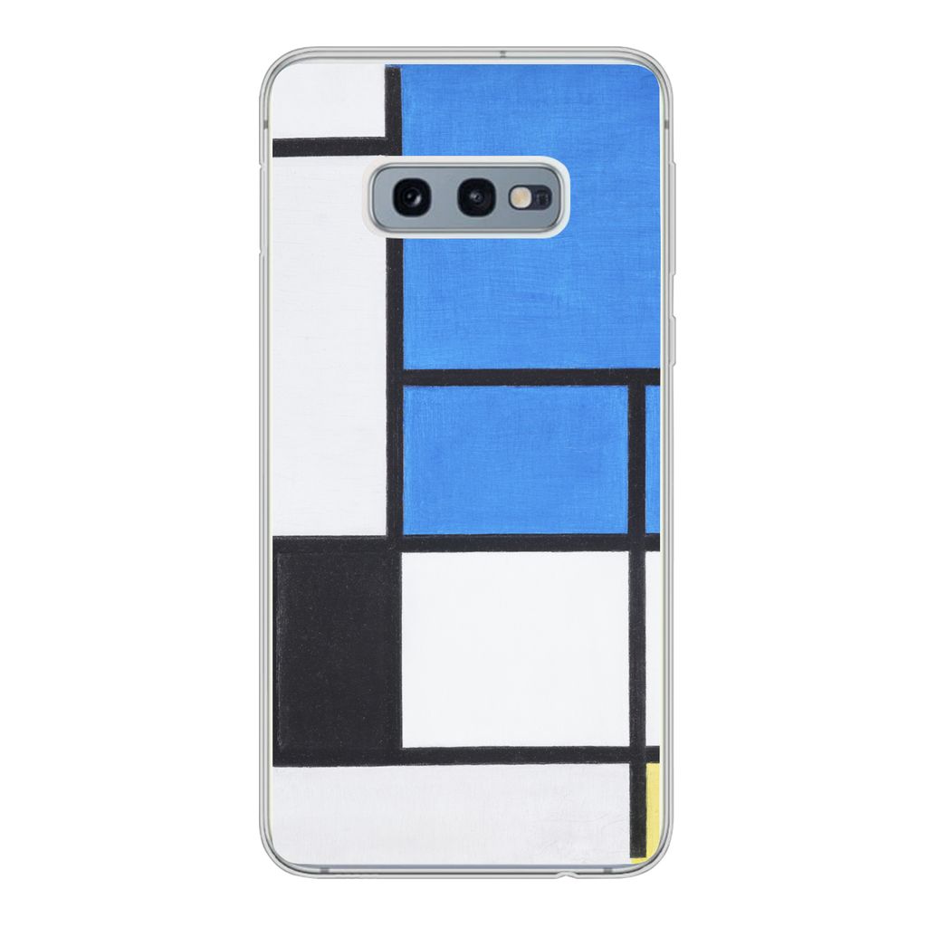 MuchoWow Handyhülle Schutzhülle Hülle für Samsung Galaxy S10e Komposition mit Blau, Rot, Schwarz, Gelb und Grau - Piet Mondrian Silikon Softc...