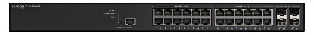 LANCOM GS-3628XUP, L3, 2.5G Ethernet (100/1000/2500), Power over Ethernet (PoE), Rack-Einbau, 1U